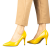 Pantofi dama cu toc galbeni din piele ecologica Rocha, 5 - Kalapod.net